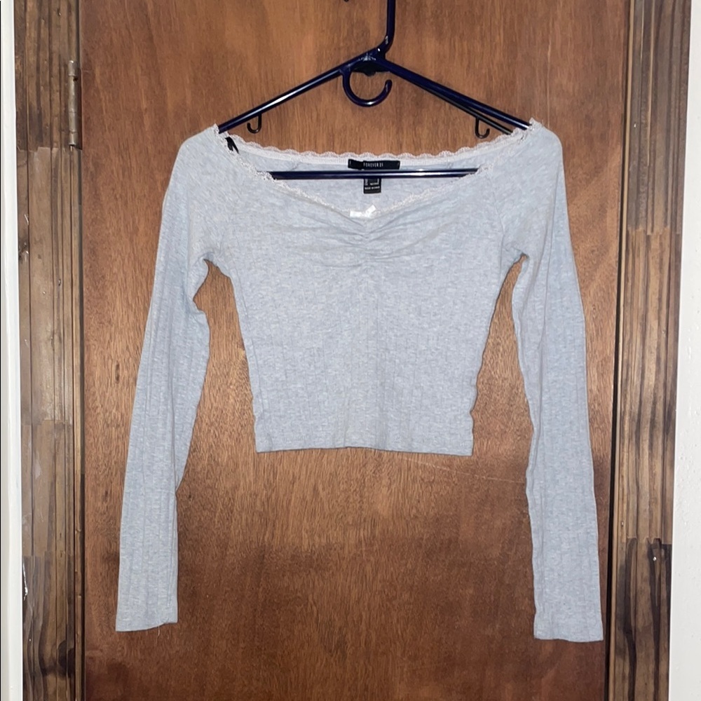 Gray Long Sleeve Women's Top